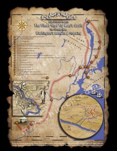 The original map drawn by Mike Church covering the route of this most epic American struggle