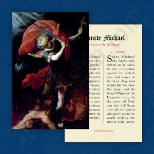 Latin-English St. Michael Prayer Card