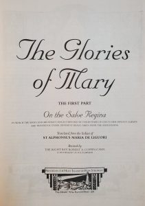 The Glories of Mary by St. Alphonsus Maria de Liguori_inside cover