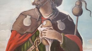 Saint Roch Patron Saint of Epidemics Plagues Acrylic on Canvas by Norman Faucheux/