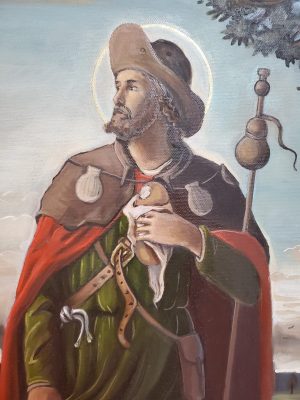 Saint Roch Patron Saint of Epidemics Plagues Acrylic on Canvas by Norman Faucheux/