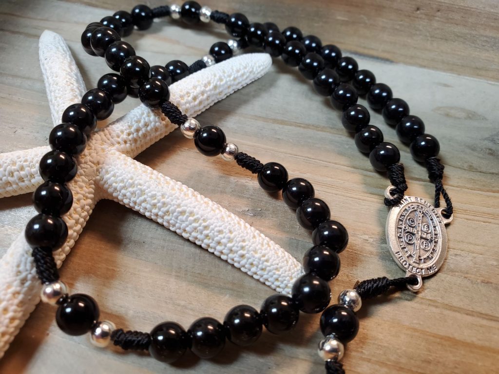 Black St Benedict Rosary-5