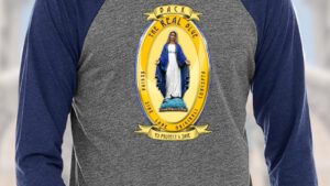Back The Real Blue - LIMITED EDITION! Miraculous Medal Law Enforcement 3/4 Sleev Baseball Cut T-Shirt
