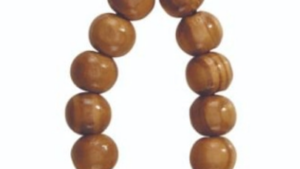 Wood One Decade Rosary Key Chain