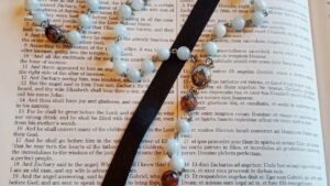 Aquamarine and Amber Rosary