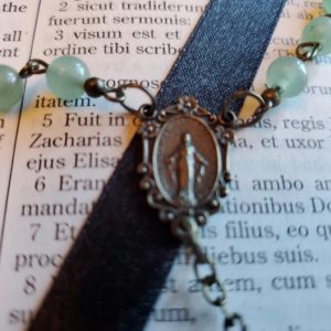 Light Green w: Blue Coral Rosary 3