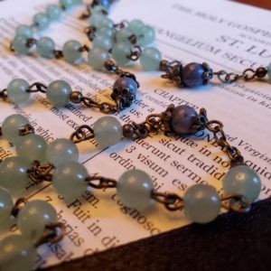 Light Green w: Blue Coral Rosary 4