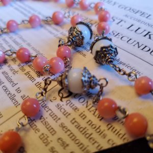 Pink Saint Benedict Rosary 4