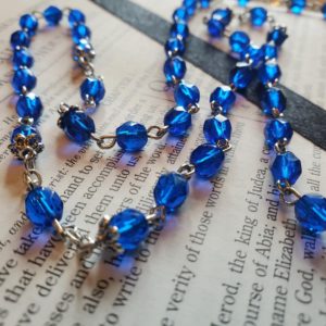 Royal Blue Our Lady of Graces Rosary 4