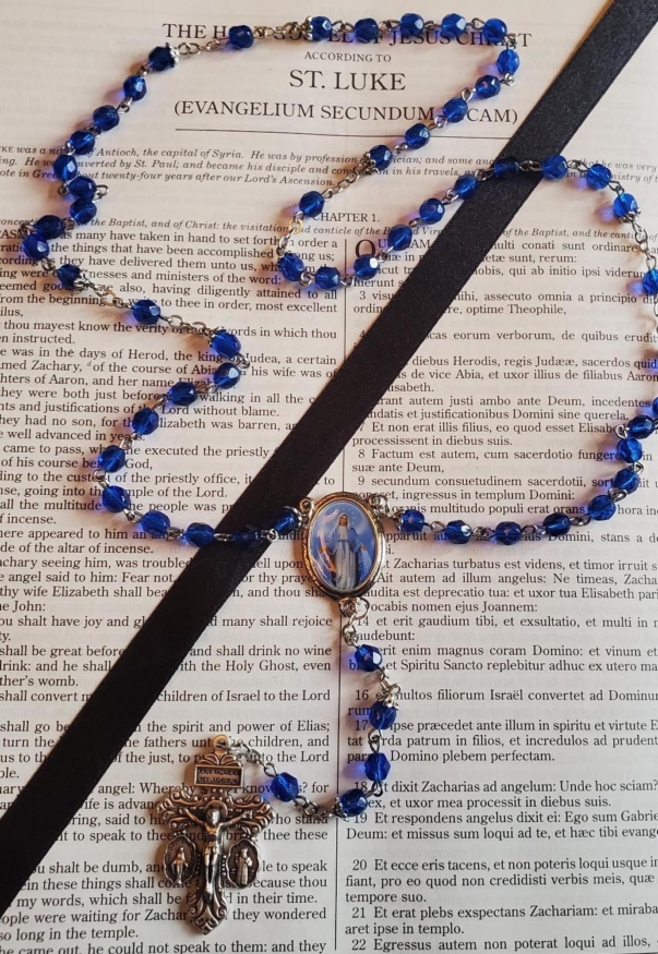 Royal Blue Our Lady of Graces Rosary