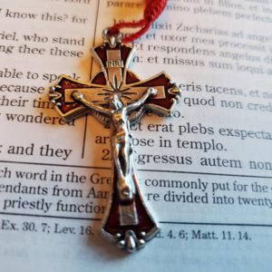 Saint Michael Red Enamel Cord Rosary 3