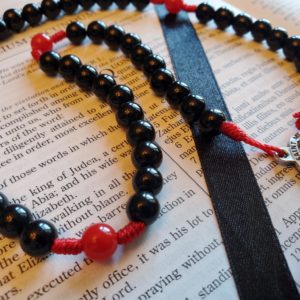 Saint Michael Red Enamel Cord Rosary 5