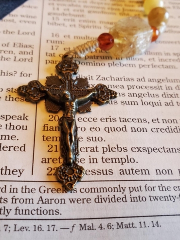 Natural Citrine:Bronze Rosary-1