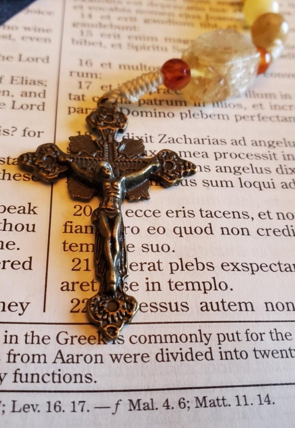 Natural Citrine:Bronze Rosary-1