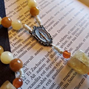 Natural Citrine:Bronze Rosary-2