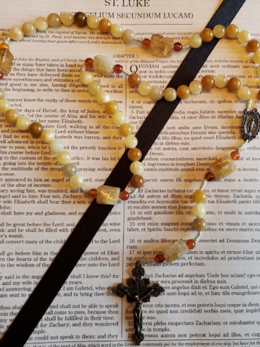 Natural Citrine:Bronze Rosary