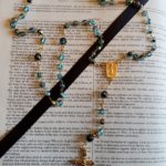 Wood Fired Swarovski Turquoise Rosary - The Founders Tradin Post