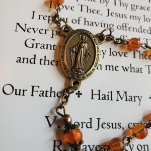 Amber w: Bronze Rosary-1