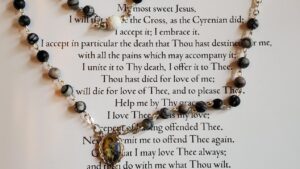 Black & White Swirl Opaque Rosary