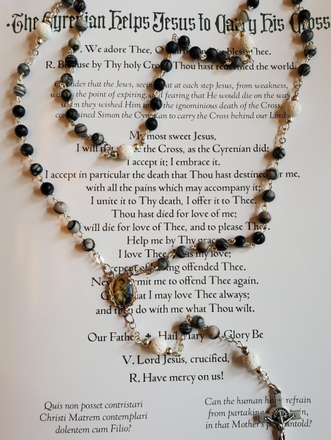 Black & Gray w: White Lava Rock Rosary