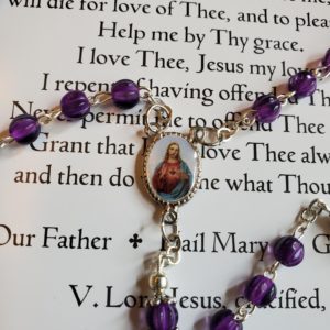 Purple Melon Sacred Heart Rosary-1