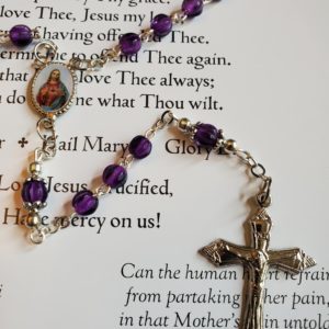 Purple Melon Sacred Heart Rosary-2