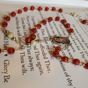 Red Melon Our Lady of Sorrows Rosary-3