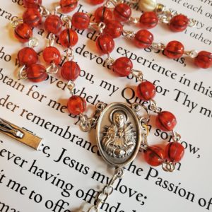 Red Melon Our Lady of Sorrows Rosary-4