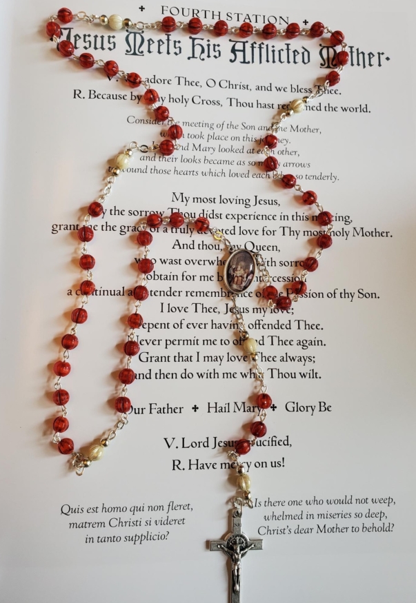 Red Melon Our Lady of Sorrows Rosary