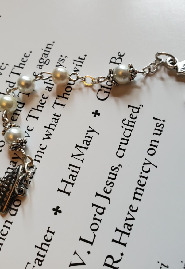 White 1st Communion Rosary-1
