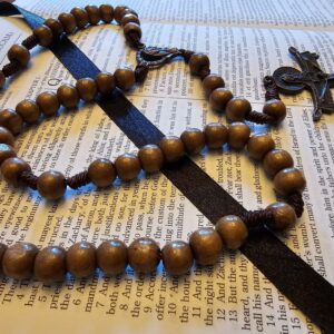 Holy Trinity Wooden Cord Rosary-5