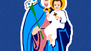 Child of Mary Embroidered Zipper Down Fleece