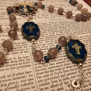 Large Blue Cross Marian Rosary-2