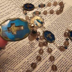 Large Blue Cross Marian Rosary-6