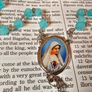 Artic Blue and White Ice Rosary-1