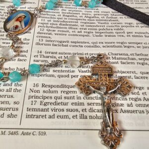 Artic Blue and White Ice Rosary-2
