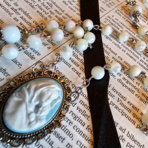Baby Blue Cameo Mother of Pearl Rosary-4