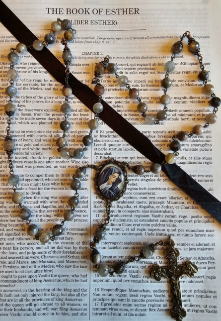 Black Sunstone Our Lady of Sorrows Rosary