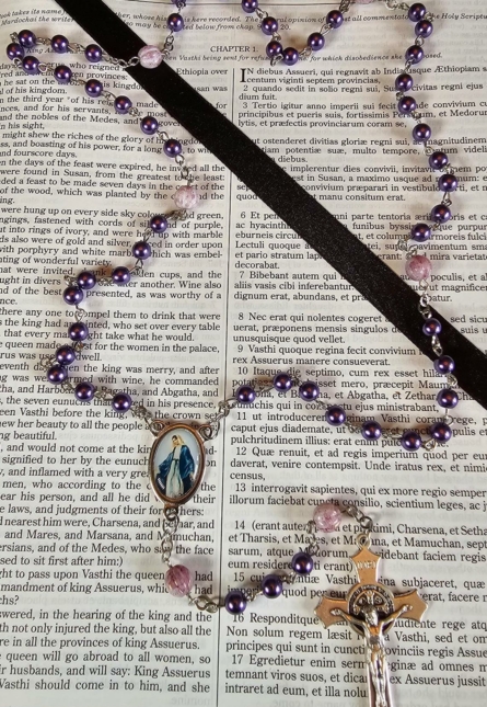 Purple Pearl Our Lady of Graces Rosary