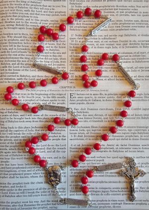 Red Labeled Mysteries Rosary