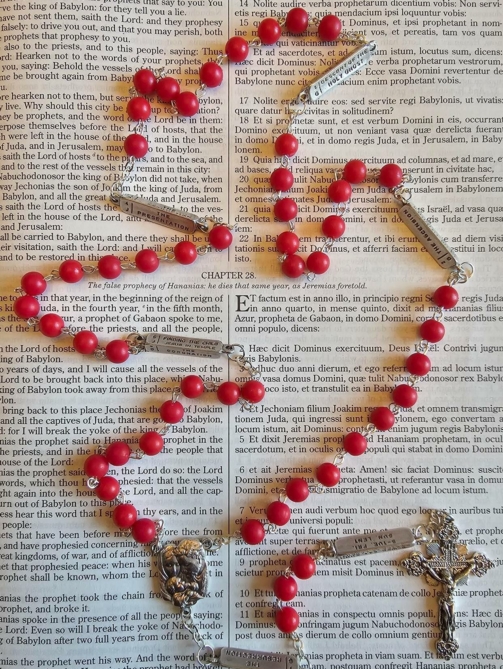 Red Labeled Mysteries Rosary