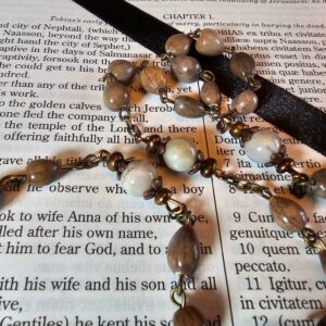 Job's Tears Saint Benedict Rosary.-3