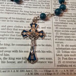 Teal Miraculous Medal Rosary-1