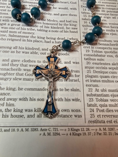 Teal Miraculous Medal Rosary-1