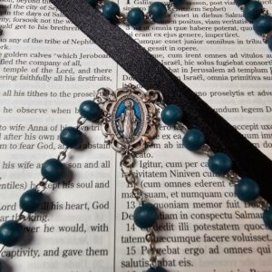 Teal Miraculous Medal Rosary-2
