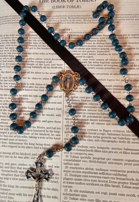 Teal Miraculous Medal Rosary