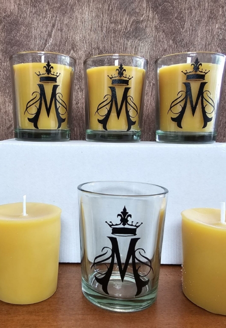 2oz Votive Candle w: Decal Glass-2