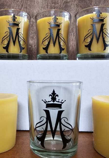 2oz Votive Candle w: Decal Glass-3