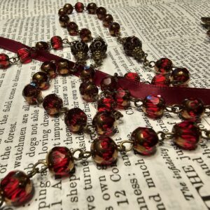 Crimson Red Sacred Heart of Jesus Rosary-6