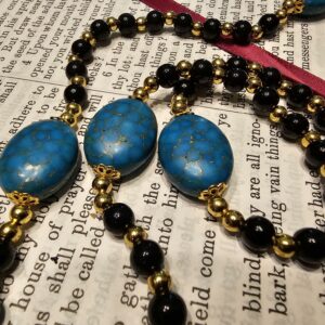 Our Lady of Graces w: Turquoise Accents Rosary-3